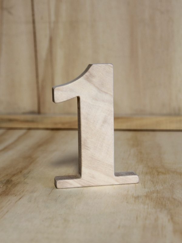 Wooden Table Number Natural, Wedding Hire Auckland